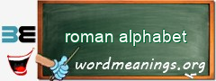 WordMeaning blackboard for roman alphabet
